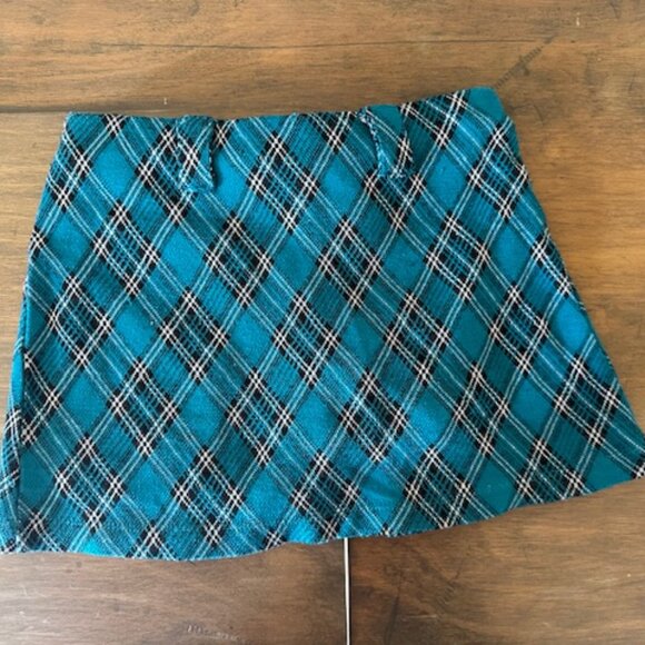 Beautees 2 pc Teal & Black Plaid Skirt & Top Set 8492 - Picture 5 of 8
